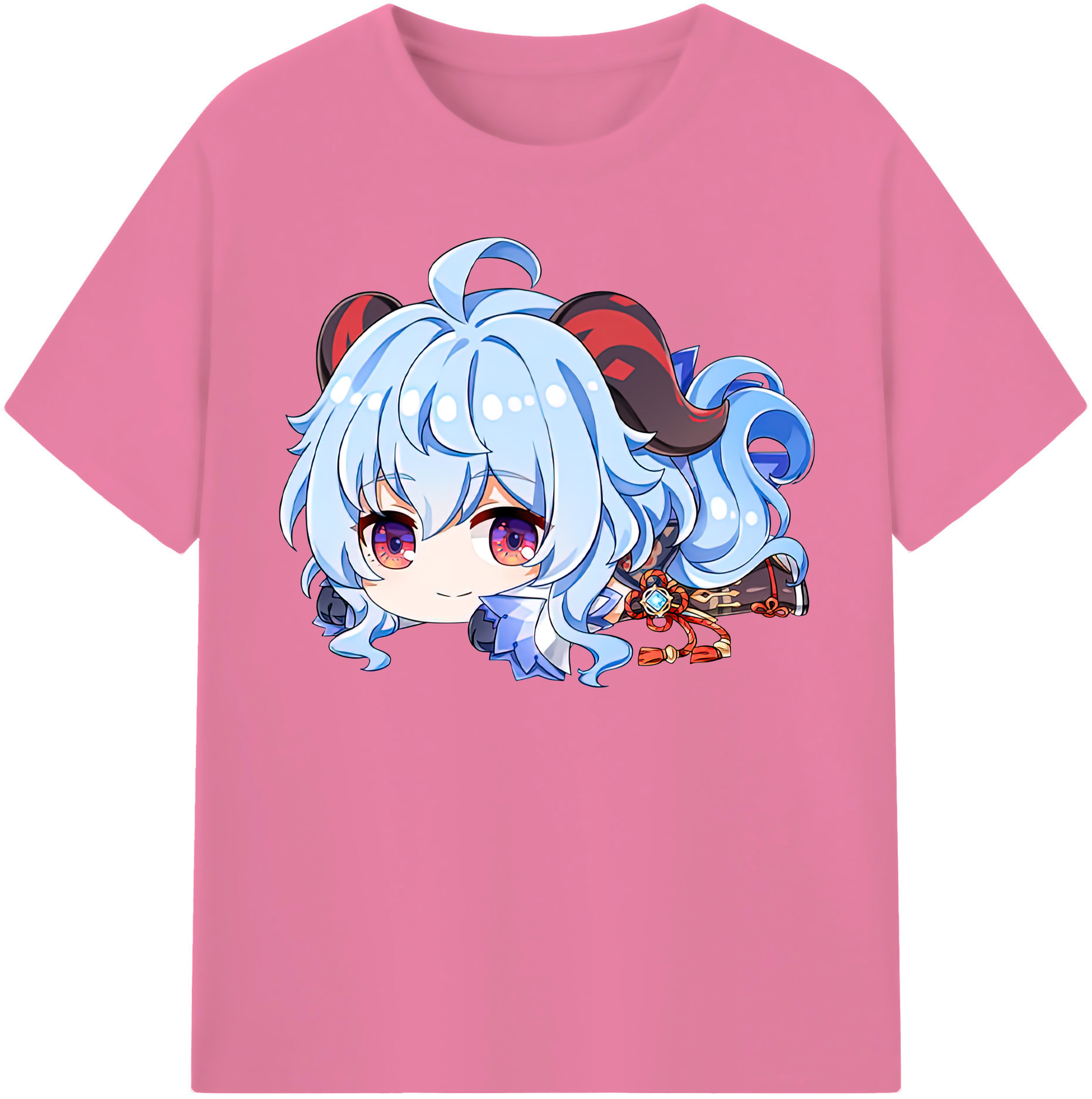 げんし神 甘雨 かんう genshin Ganyu 綿100％半袖Tシャツ（フロントプリント）